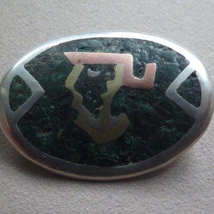VINTAGE HECHO NESTOR TAXCO STERLING SILVER PENDANT BROOCH